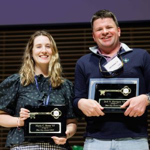 2025 Blue Key Award winners, Maria C. Bowe ’15 and Jack Hartigan ’15.