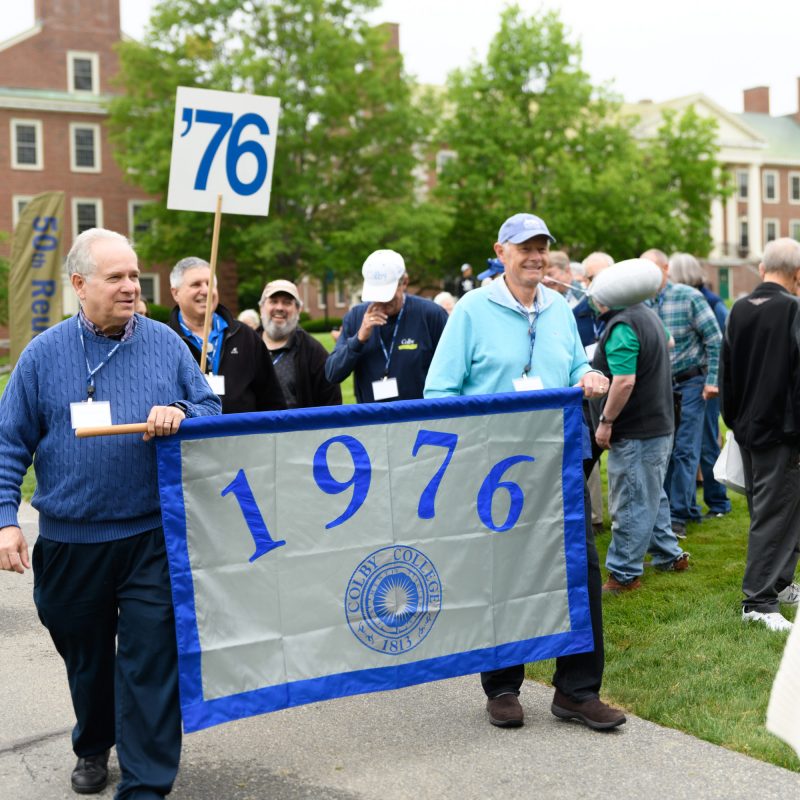 Class of 1976 participating in the Parade of Classes at Reunion