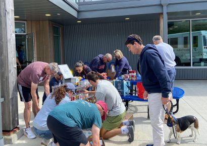 Colby alumni volunteer at Boothbay Region YMCA in Boothbay, Maine during Alumni Day of Service 2025.