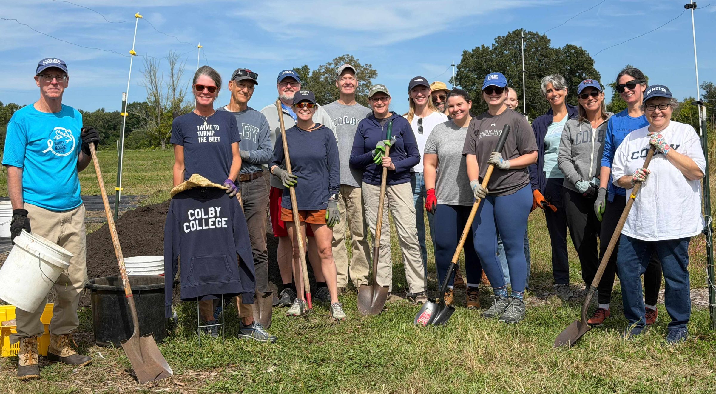 Colby volunteers at Gaining Ground in Concord, Mass., for Colby Alumni Day of Service 2026.
